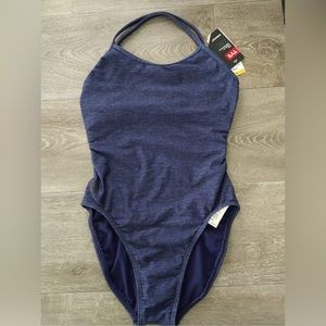 TYR New Blue One Piece Bathing Swim Suit Size Medium 32